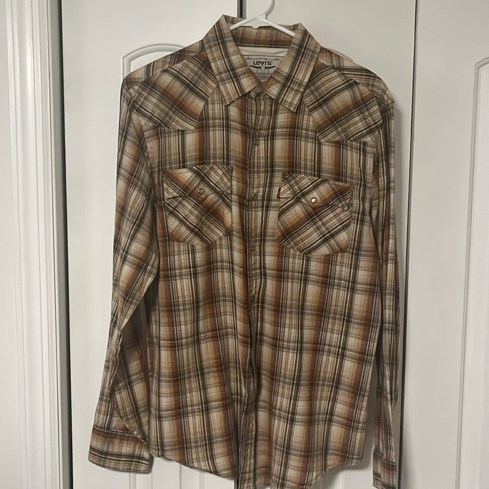 Levis western style snap button down  shirt
